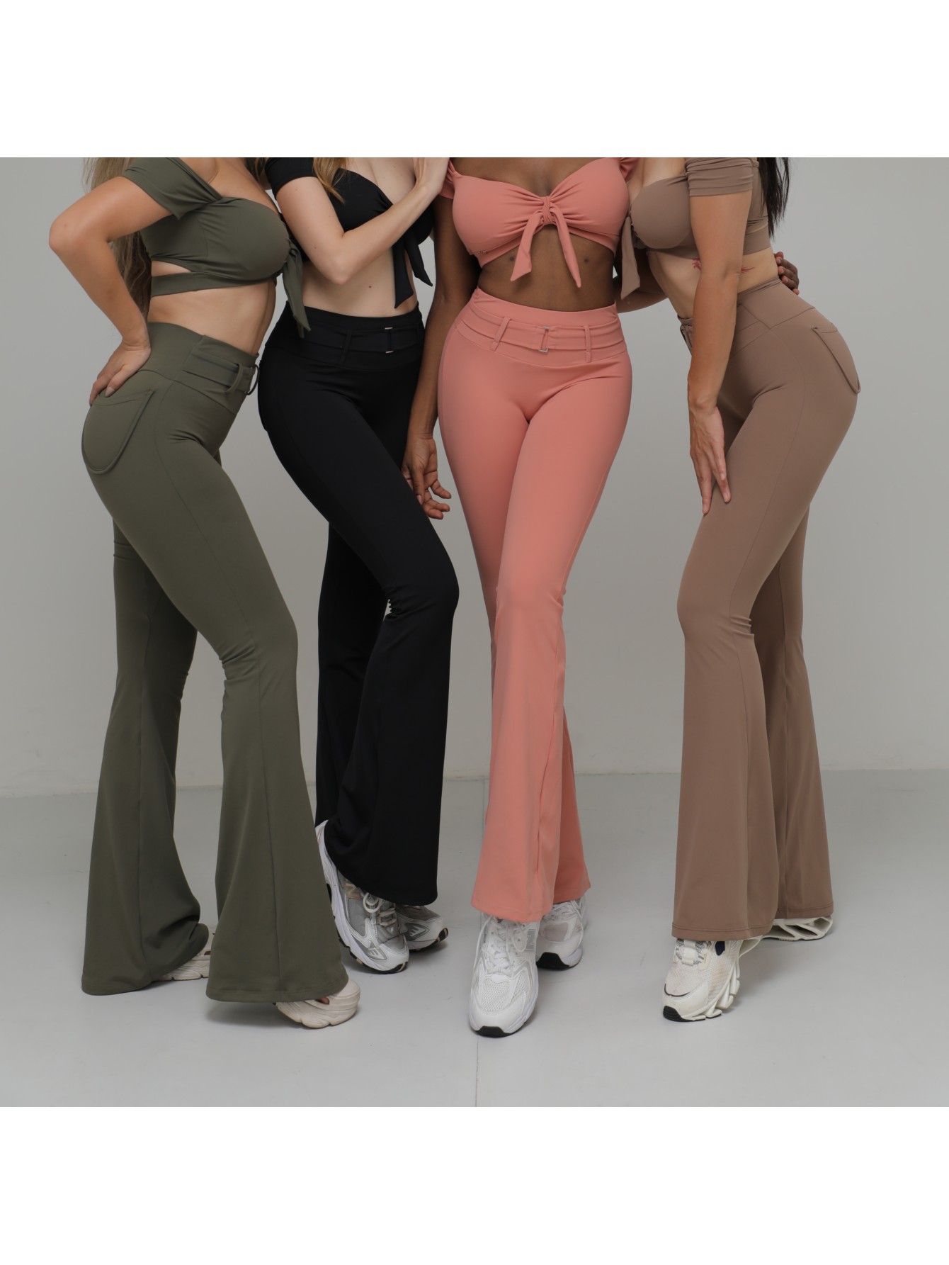 AFITWEAR original high-stretch waistband gym pants dance long legs slim slim pocket flared pants