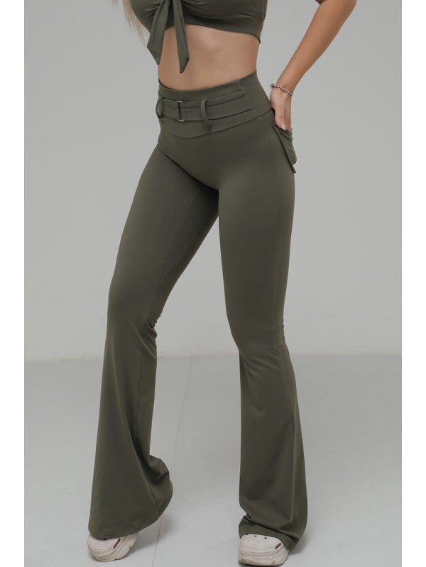 AFITWEAR original high-stretch waistband gym pants dance long legs slim slim pocket flared pants