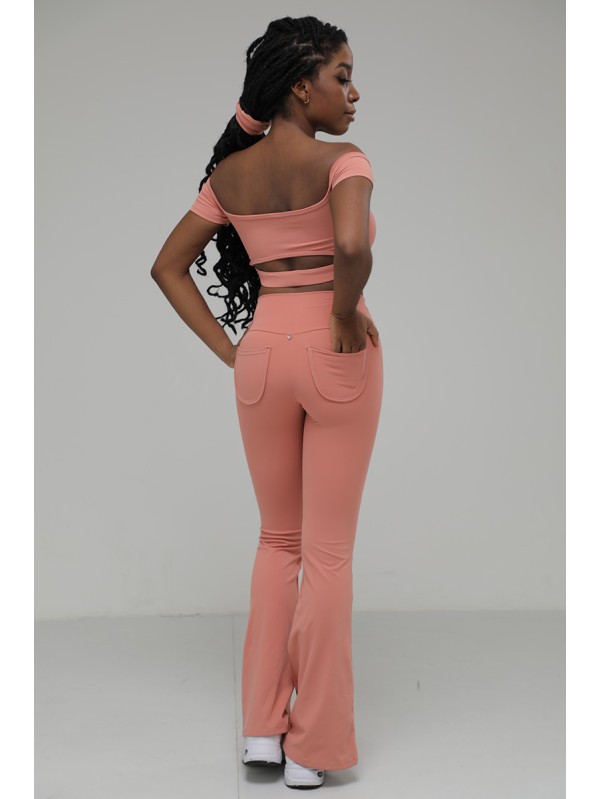 AFITWEAR original high-stretch waistband gym pants dance long legs slim slim pocket flared pants